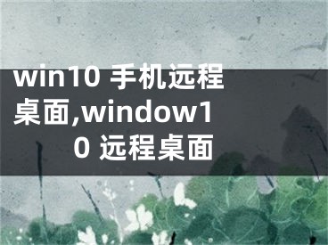 win10 手机远程桌面,window10 远程桌面