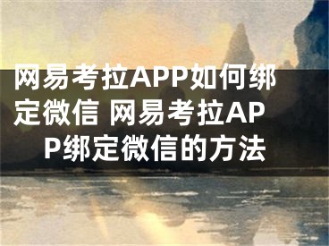 网易考拉APP如何绑定微信 网易考拉APP绑定微信的方法