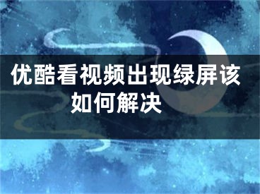 优酷看视频出现绿屏该如何解决 