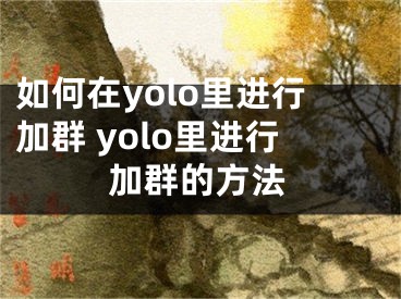 如何在yolo里进行加群 yolo里进行加群的方法