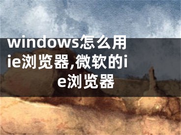 windows怎么用ie浏览器,微软的ie浏览器