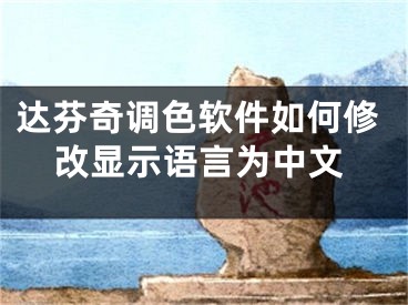 达芬奇调色软件如何修改显示语言为中文