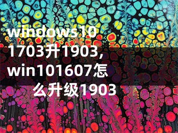 windows10 1703升1903,win101607怎么升级1903