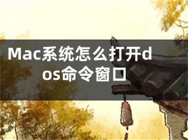 Mac系统怎么打开dos命令窗口