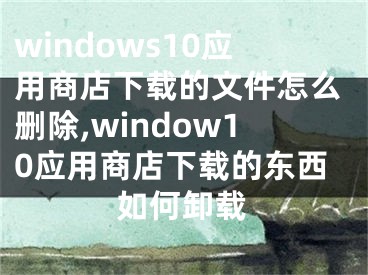 windows10应用商店下载的文件怎么删除,window10应用商店下载的东西如何卸载