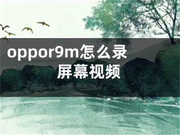 oppor9m怎么录屏幕视频