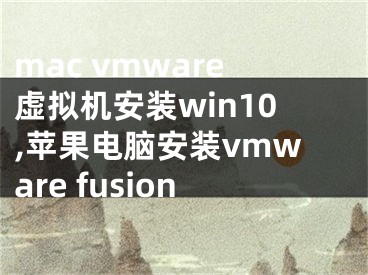 mac vmware虚拟机安装win10,苹果电脑安装vmware fusion