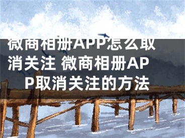 微商相册APP怎么取消关注 微商相册APP取消关注的方法