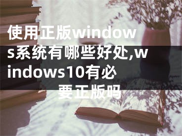 使用正版windows系统有哪些好处,windows10有必要正版吗