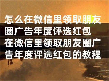 怎么在微信里领取朋友圈广告年度评选红包 在微信里领取朋友圈广告年度评选红包的教程