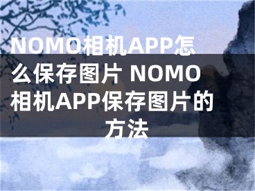NOMO相机APP怎么保存图片 NOMO相机APP保存图片的方法