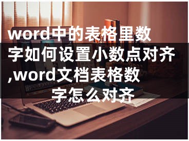 word中的表格里数字如何设置小数点对齐,word文档表格数字怎么对齐