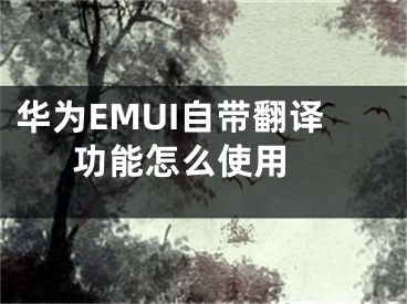 华为EMUI自带翻译功能怎么使用 
