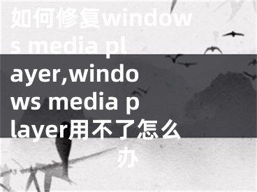 如何修复windows media player,windows media player用不了怎么办