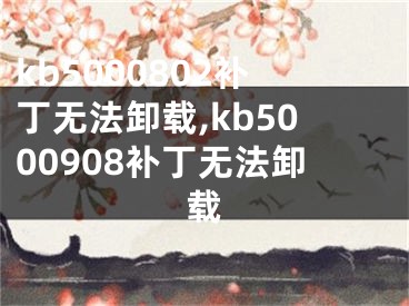 kb5000802补丁无法卸载,kb5000908补丁无法卸载