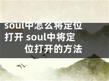 soul中怎么将定位打开 soul中将定位打开的方法