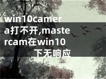 win10camera打不开,mastercam在win10下无响应