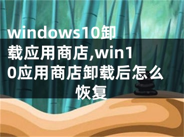 windows10卸载应用商店,win10应用商店卸载后怎么恢复