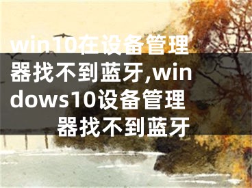 win10在设备管理器找不到蓝牙,windows10设备管理器找不到蓝牙