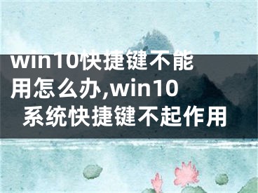 win10快捷键不能用怎么办,win10系统快捷键不起作用