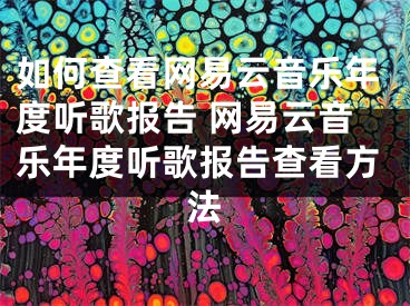 如何查看网易云音乐年度听歌报告 网易云音乐年度听歌报告查看方法