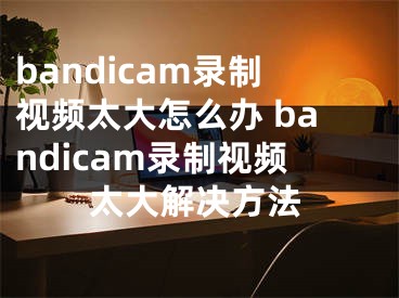 bandicam录制视频太大怎么办 bandicam录制视频太大解决方法