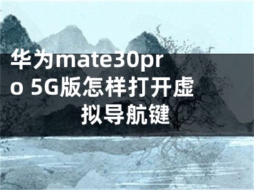华为mate30pro 5G版怎样打开虚拟导航键
