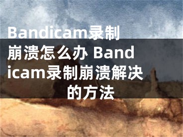 Bandicam录制崩溃怎么办 Bandicam录制崩溃解决的方法