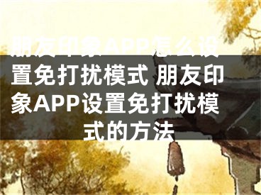 朋友印象APP怎么设置免打扰模式 朋友印象APP设置免打扰模式的方法