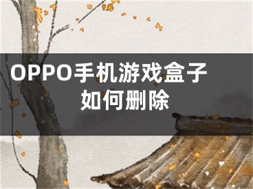 OPPO手机游戏盒子如何删除