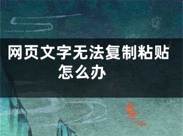 网页文字无法复制粘贴怎么办 