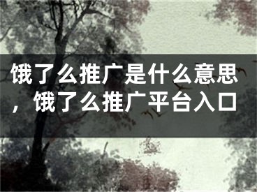 饿了么推广是什么意思，饿了么推广平台入口 