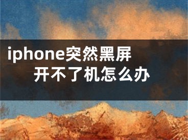 iphone突然黑屏开不了机怎么办