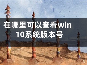 在哪里可以查看win10系统版本号