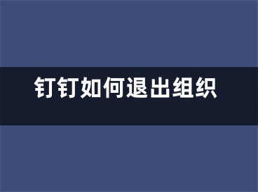 钉钉如何退出组织