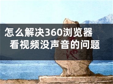 怎么解决360浏览器看视频没声音的问题