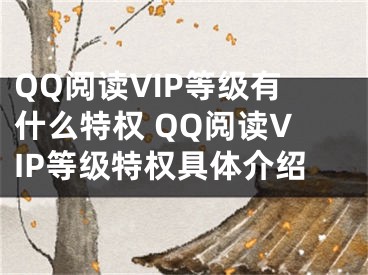 QQ阅读VIP等级有什么特权 QQ阅读VIP等级特权具体介绍
