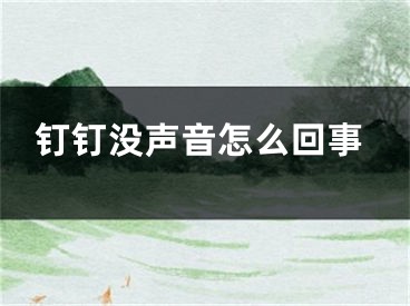 钉钉没声音怎么回事