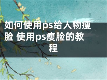 如何使用ps给人物瘦脸 使用ps瘦脸的教程