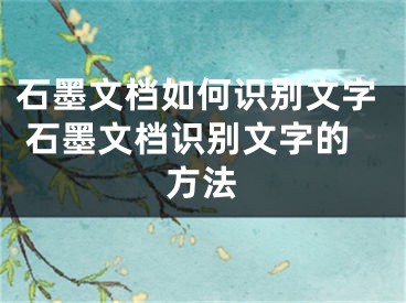 石墨文档如何识别文字 石墨文档识别文字的方法