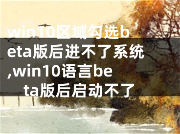 win10区域勾选beta版后进不了系统,win10语言beta版后启动不了