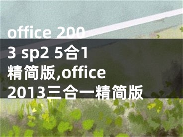office 2003 sp2 5合1 精简版,office2013三合一精简版