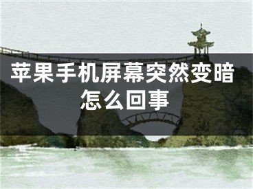 苹果手机屏幕突然变暗怎么回事