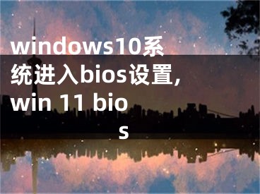 windows10系统进入bios设置,win 11 bios