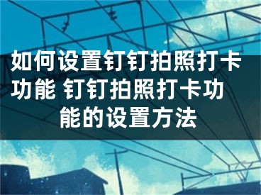 如何设置钉钉拍照打卡功能 钉钉拍照打卡功能的设置方法