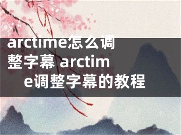 arctime怎么调整字幕 arctime调整字幕的教程