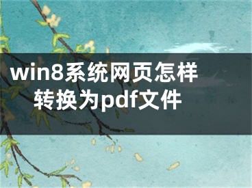 win8系统网页怎样转换为pdf文件