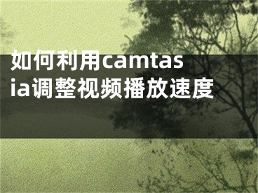 如何利用camtasia调整视频播放速度 