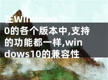 在Windows 10的各个版本中,支持的功能都一样,windows10的兼容性