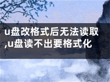 u盘改格式后无法读取,u盘读不出要格式化